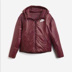 Nike reversible puffer jacket maroon XS